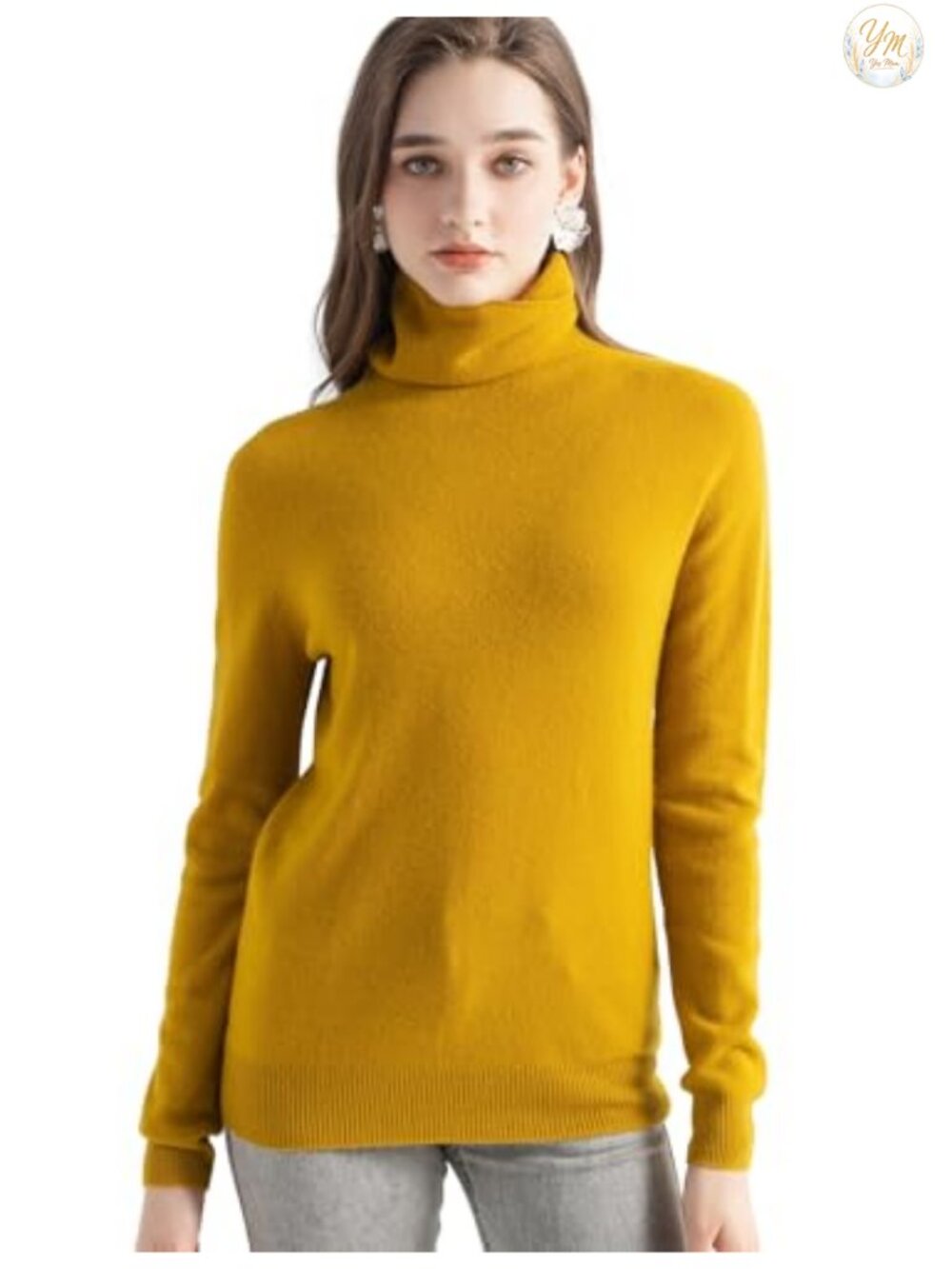 100% Merino Wool Seamless Turtleneck Sweater 3D Knit Long Sleeve Pullover
